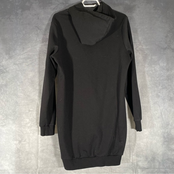 Puma Hooded Hoodie Dress Long Sleeve Black Sweater Size L Pullover Cozycore - Picture 2 of 9